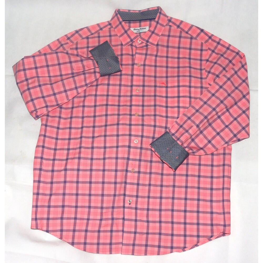 Tommy Bahama Island Zone Men Long Sleeve Button Front Flip Cuff Shirt Size Large